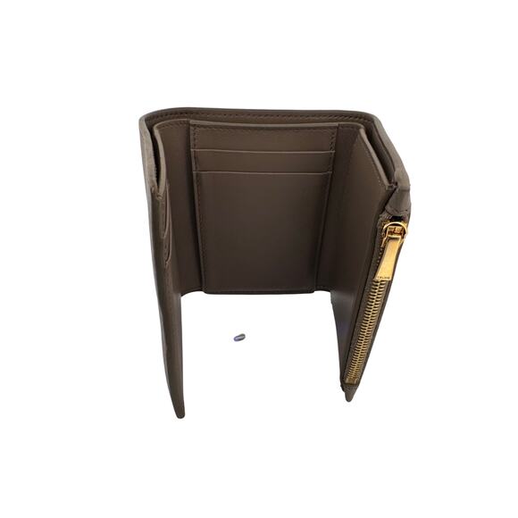 Celine Medium Strapped Bi-Fold Wallet in Grained Calfskin – Taupe & Light Grey - Picture 3 of 6